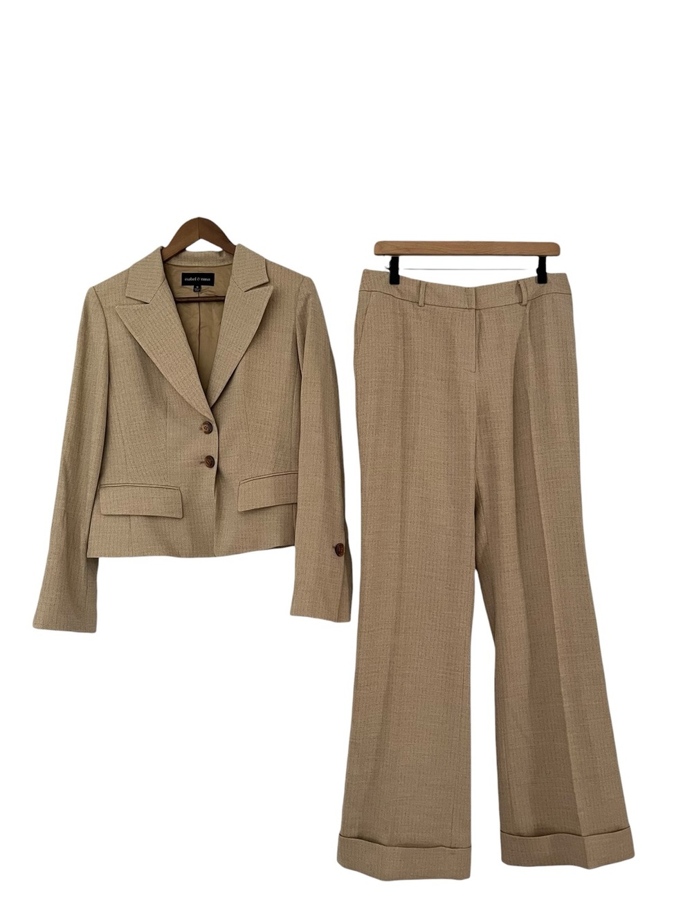 NWT Isabel & Nina 2 piece pants suit herringbone / cheveron pattern